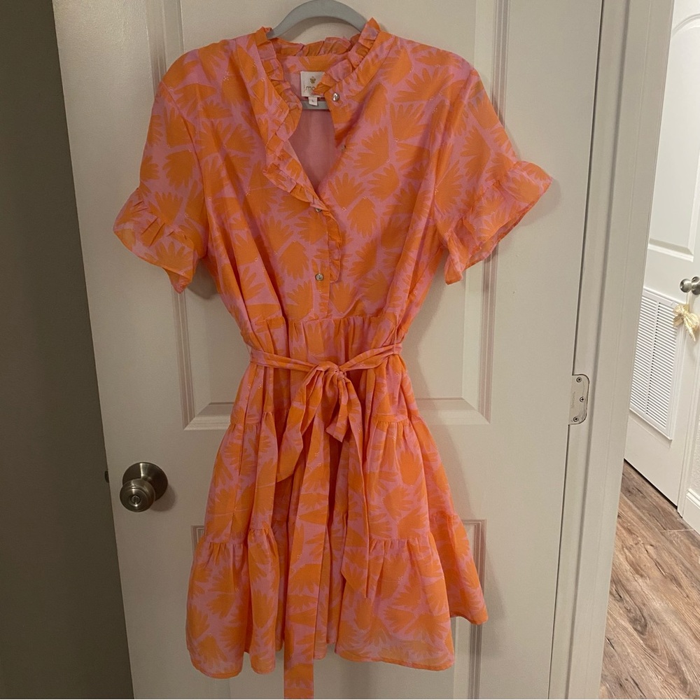 J. Marie Orange and Pink Floral Blouse